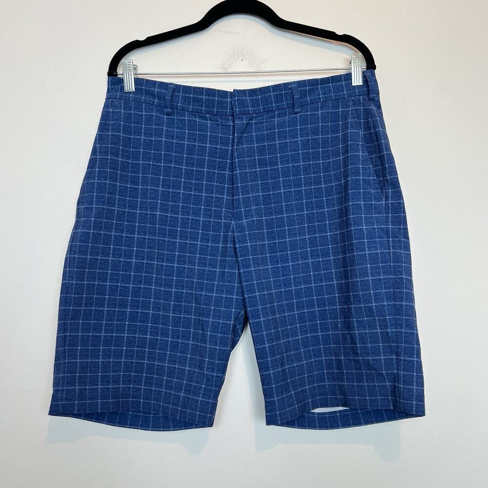 Walter Hagen Blue Window Pane Plaid Golf Shorts size 34